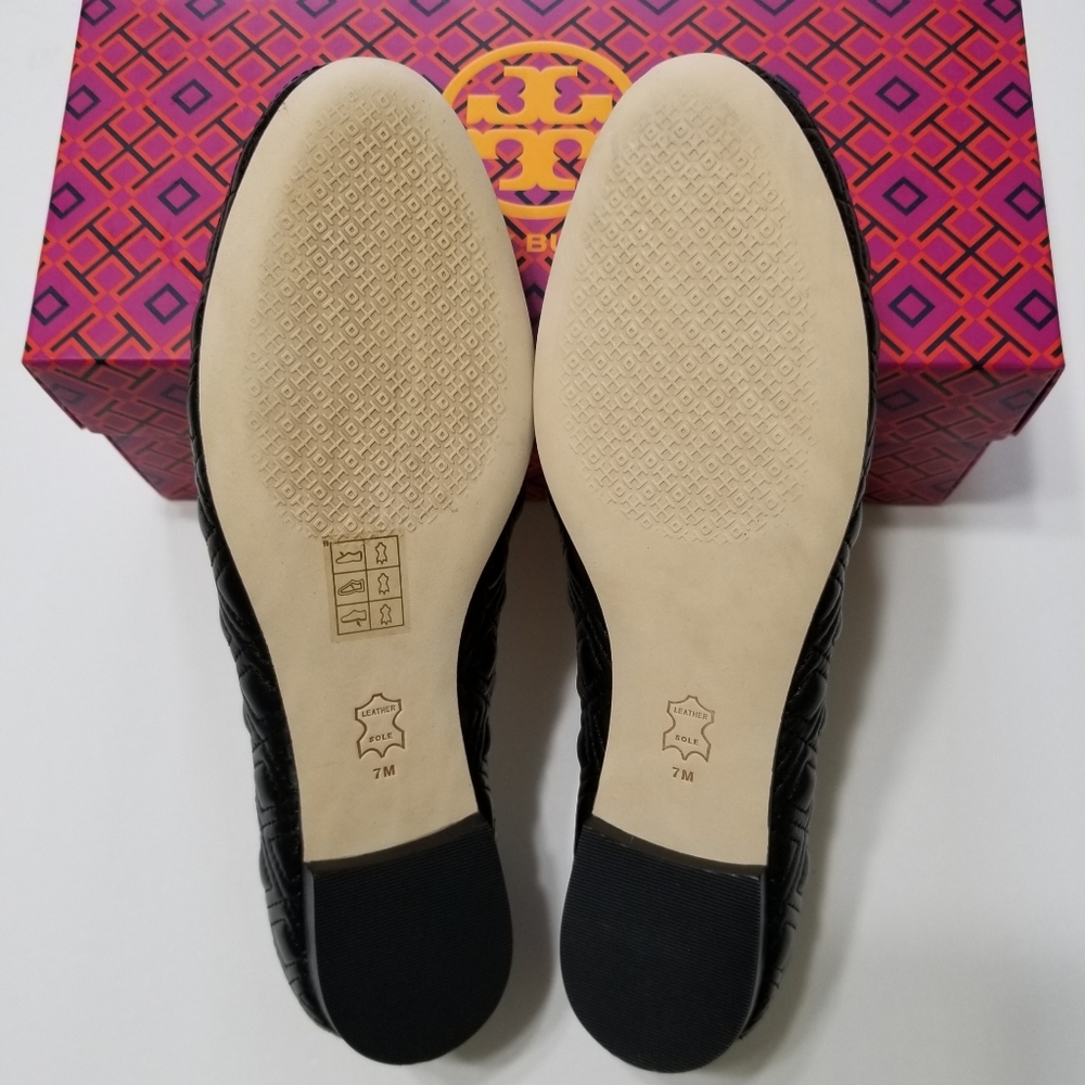 NIB Tory Burch Marion Quilted Leather Ballet Flat in Perfect Black Size 7, 7.5 - Picture 15 of 16